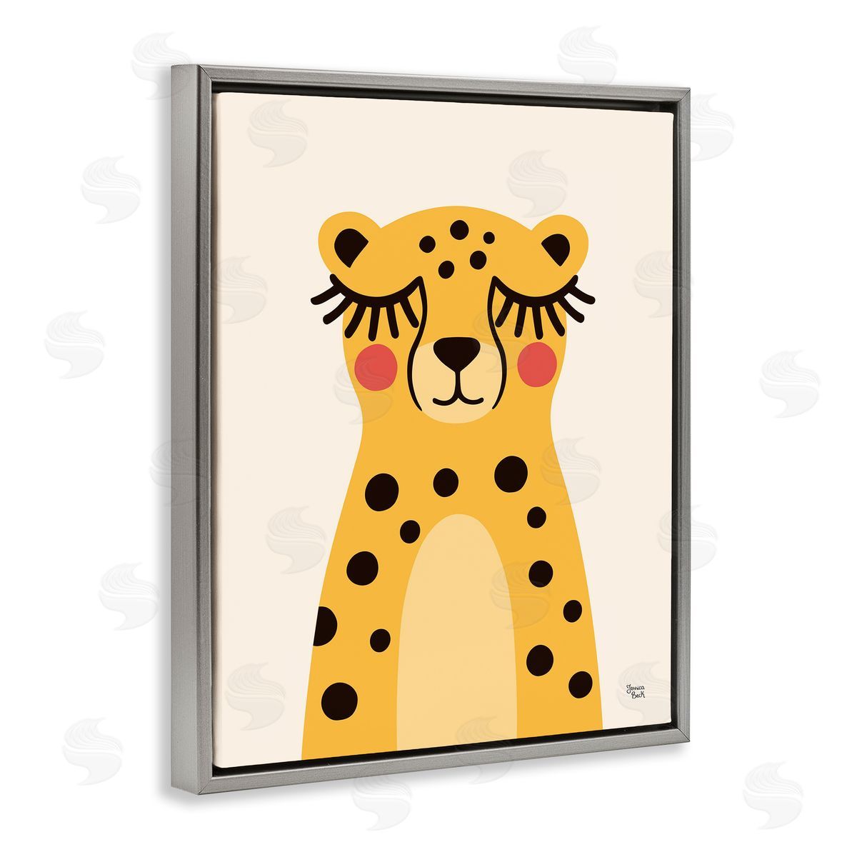 Jessica Beck Yellow Cheetah Smile Canvas Wall Art Print
