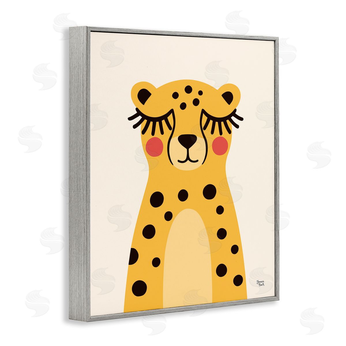 Jessica Beck Yellow Cheetah Smile Canvas Wall Art Print
