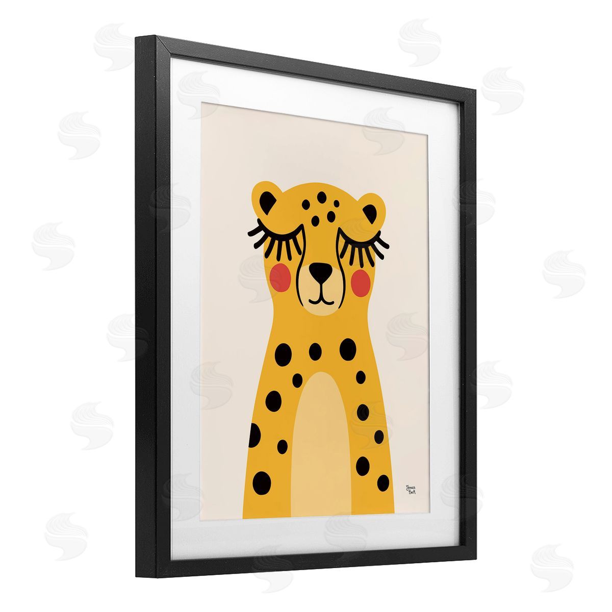 Jessica Beck Yellow Cheetah Smile Canvas Wall Art Print