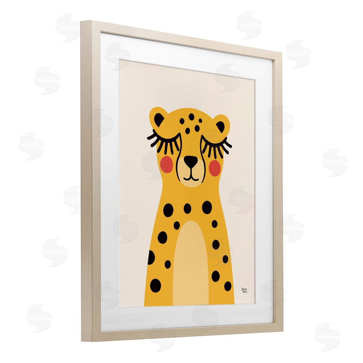 Jessica Beck Yellow Cheetah Smile Canvas Wall Art Print