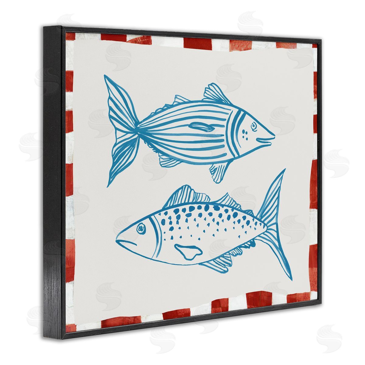 Hannah Dawson Two Ocean Fish Sketch Black Framed Giclee Art Print