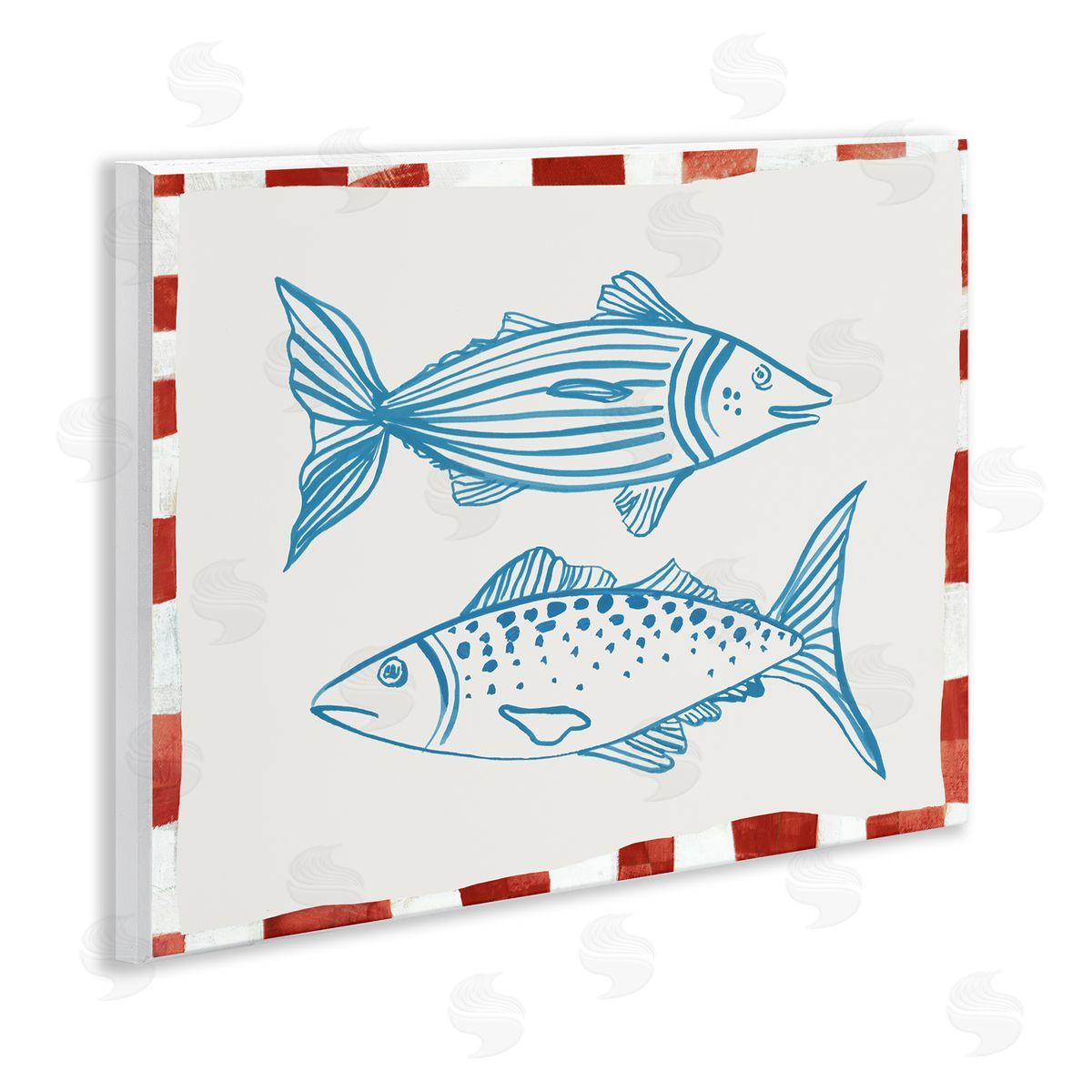 Hannah Dawson Two Ocean Fish Sketch Wall Plaque Art Print