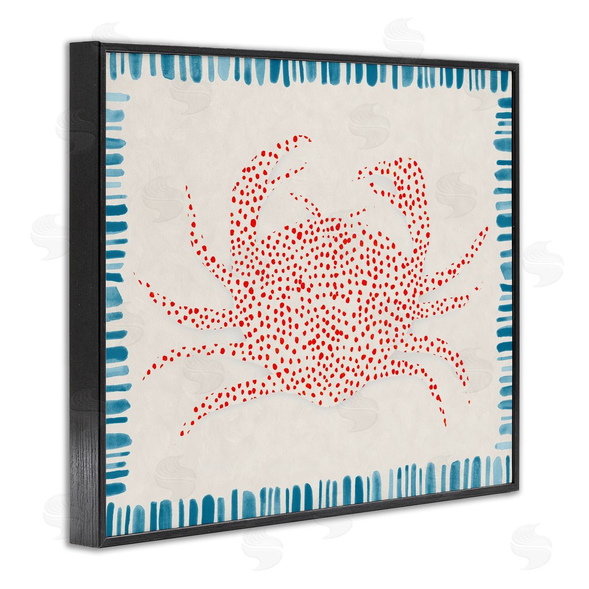 Hannah Dawson Dotted Depths Crab Black Framed Giclee Art Print
