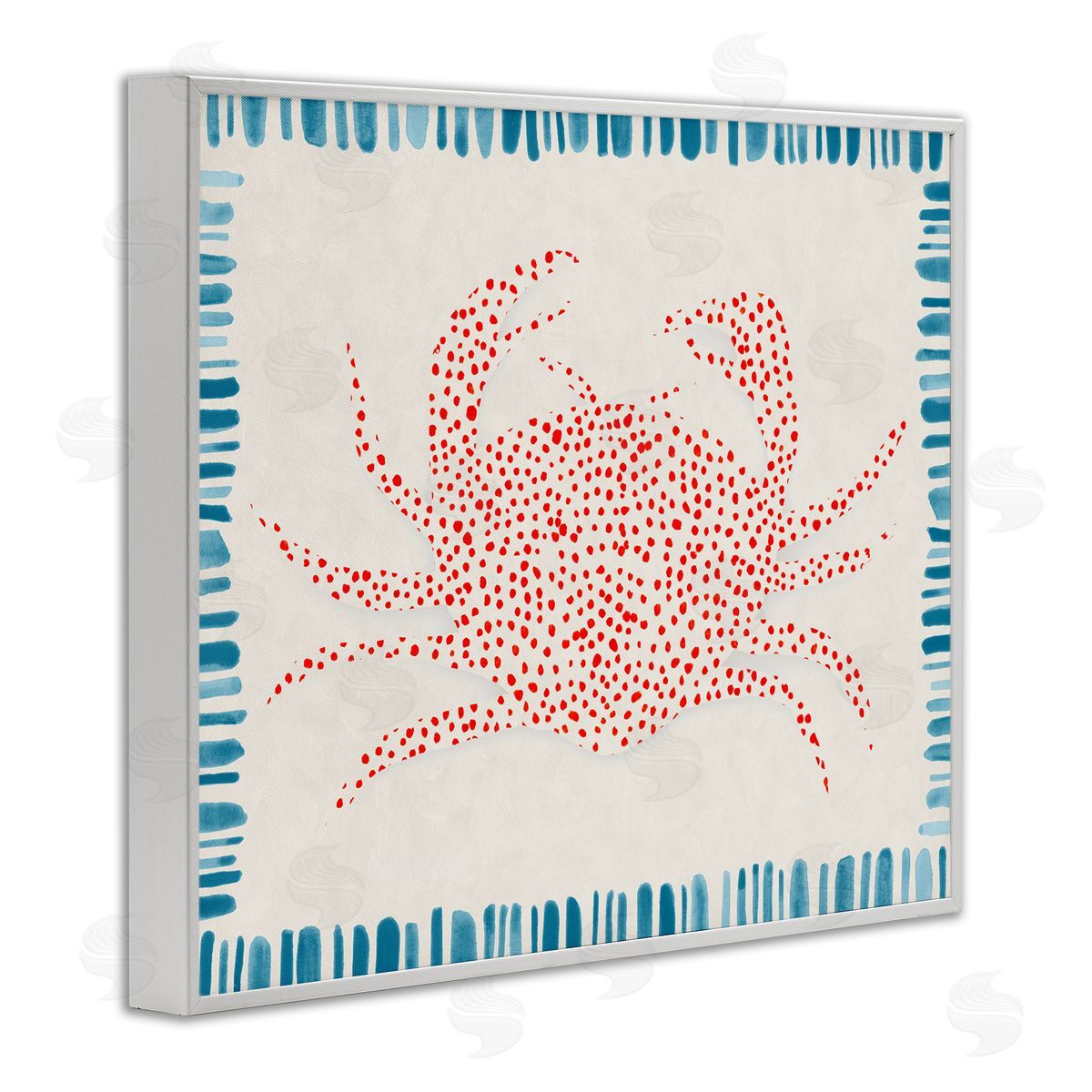 Hannah Dawson Dotted Depths Crab White Frame Giclee Art Print