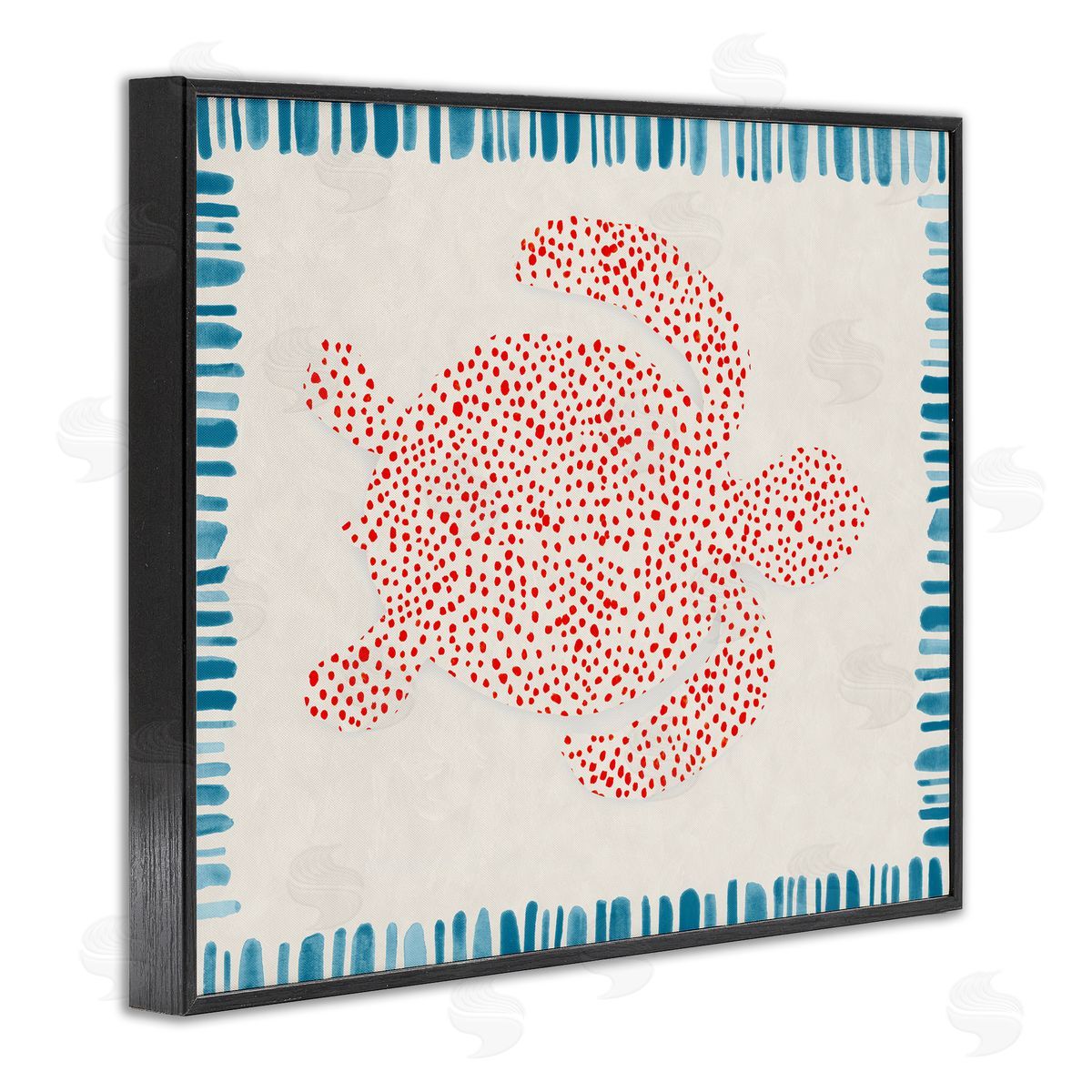 Hannah Dawson Dotted Depths Turtle Black Framed Giclee Art Print