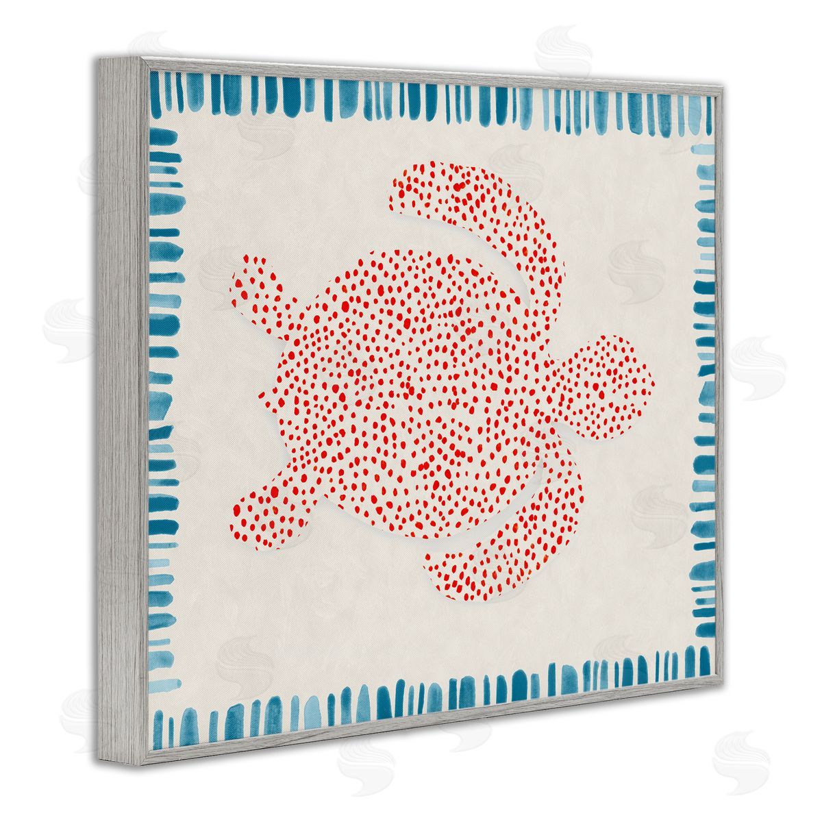 Hannah Dawson Dotted Depths Turtle Gray Framed Giclee Art Print