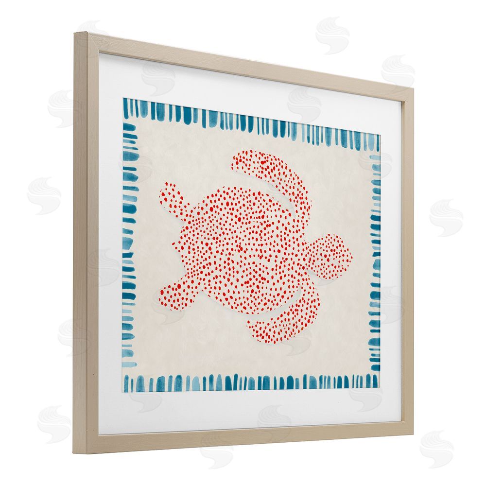 Hannah Dawson Dotted Depths Turtle Birch Framed Print Under Glass Art