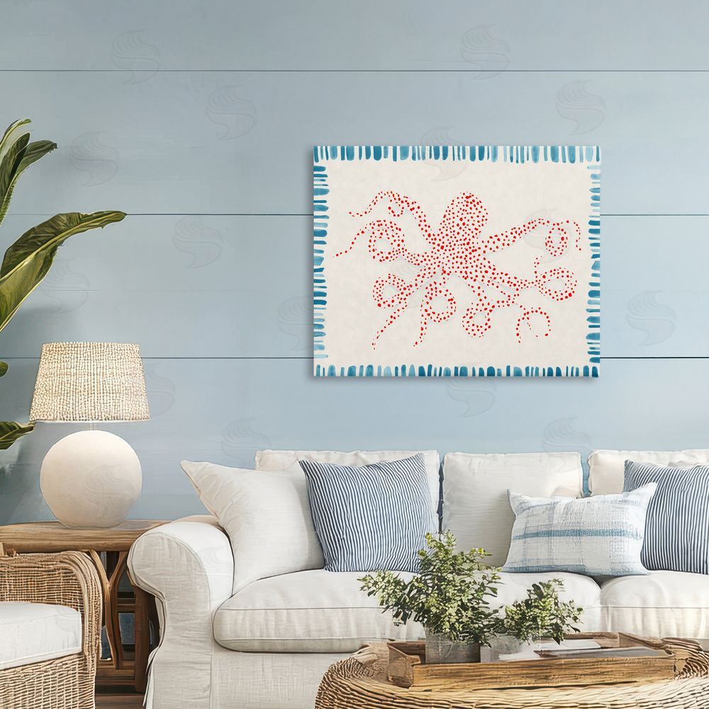 Hannah Dawson Dotted Depths Octopus Printed Wall Art in Room