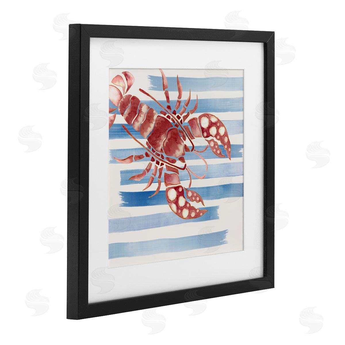 Eli Jones Striped & Dotted Claws Lobster Canvas Wall Art Print