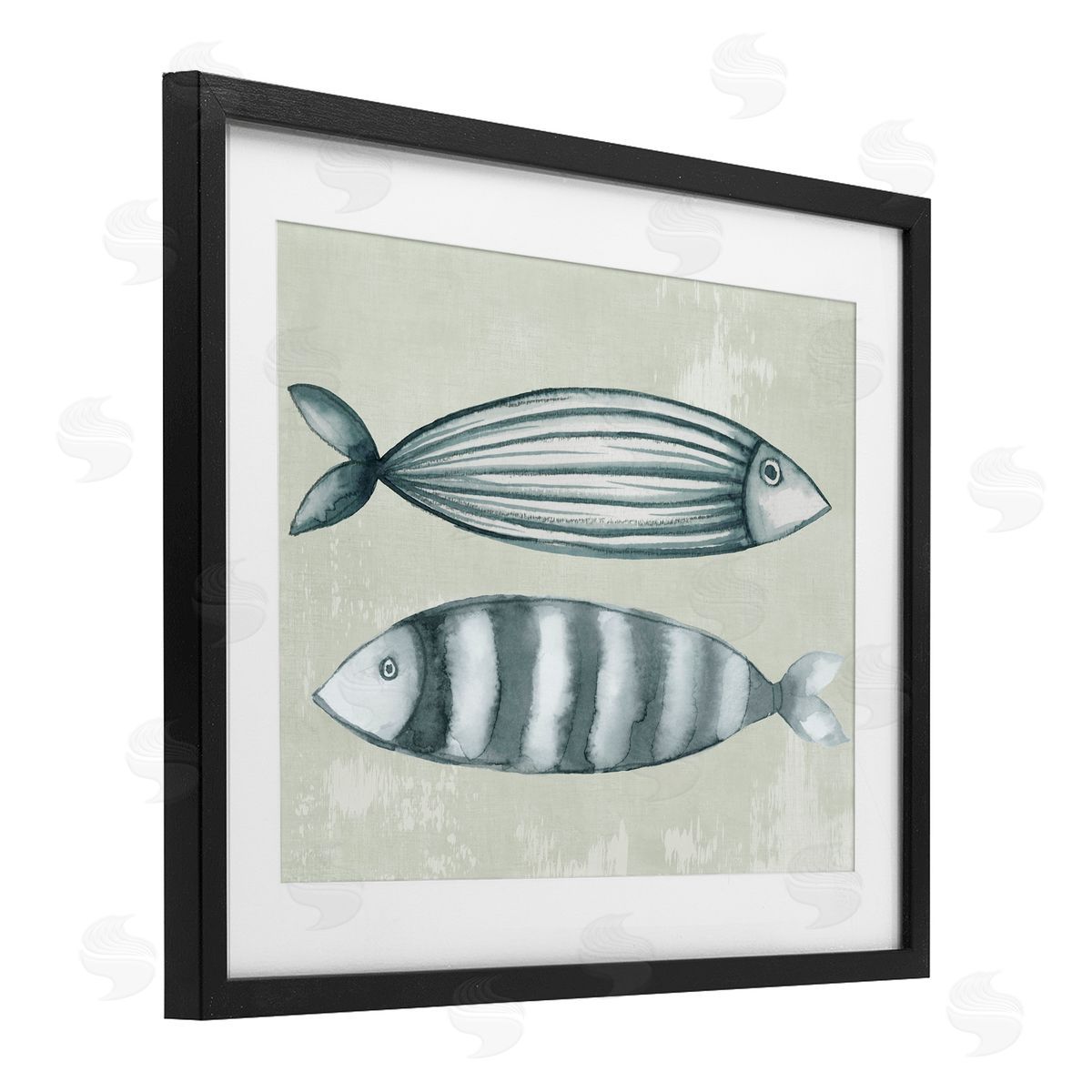 Eli Jones Stick Fish in Neutrals Canvas Wall Art Print