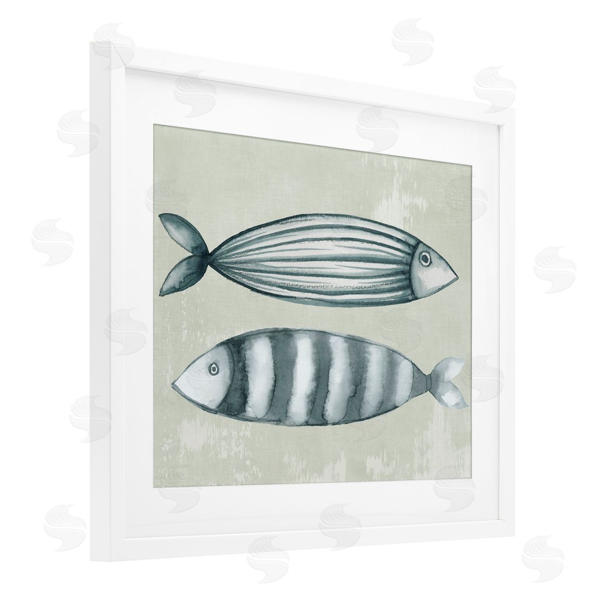 Eli Jones Stick Fish in Neutrals Canvas Wall Art Print