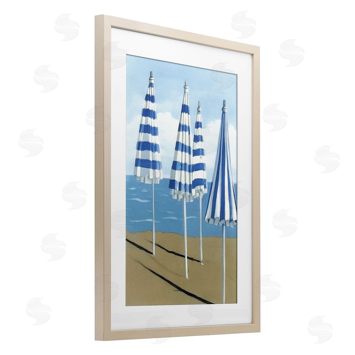 Norm Stelfox Sicilian Summer Umbrellas Canvas Wall Art Print