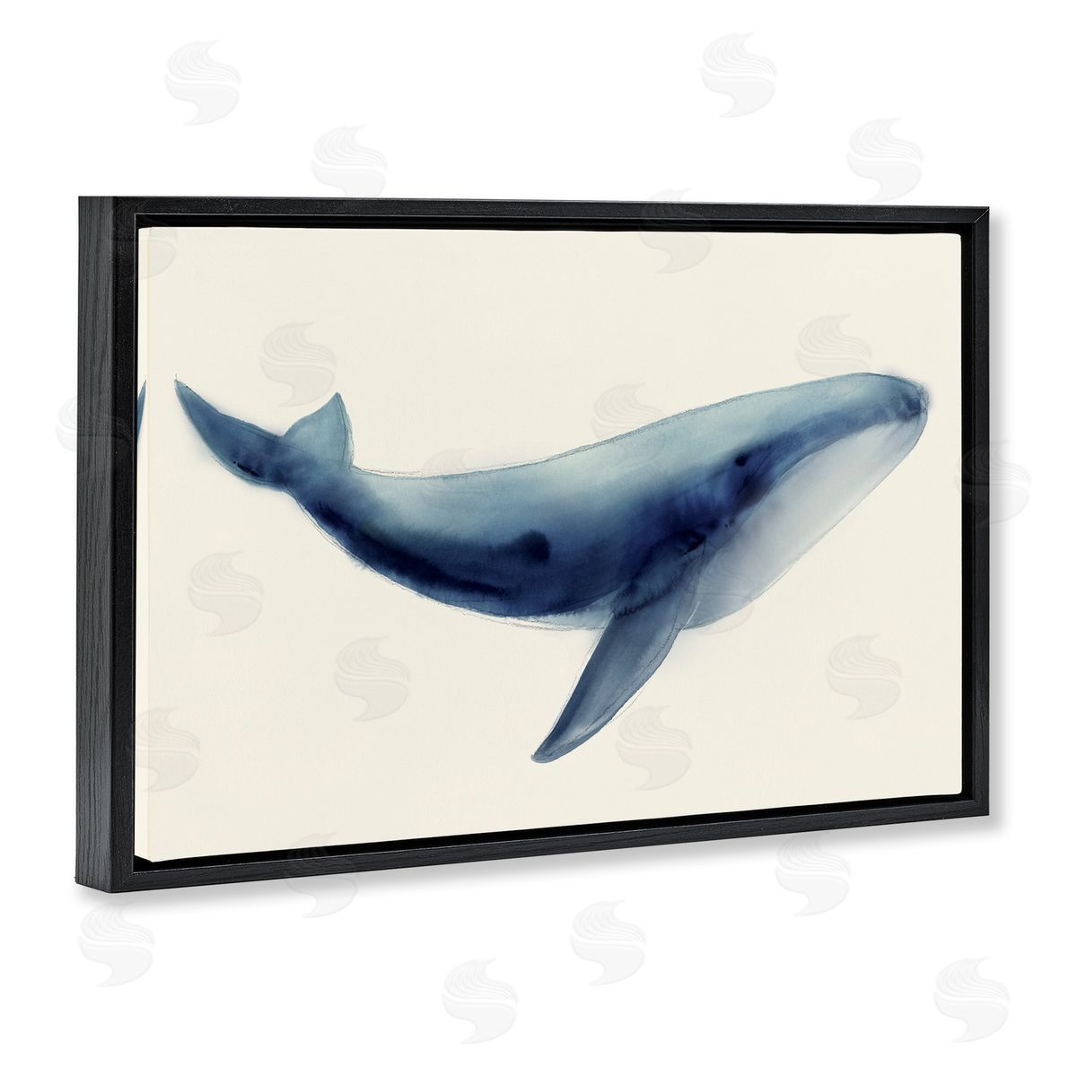Lily K. Soft Gentle Giant Whale Canvas Wall Art Print