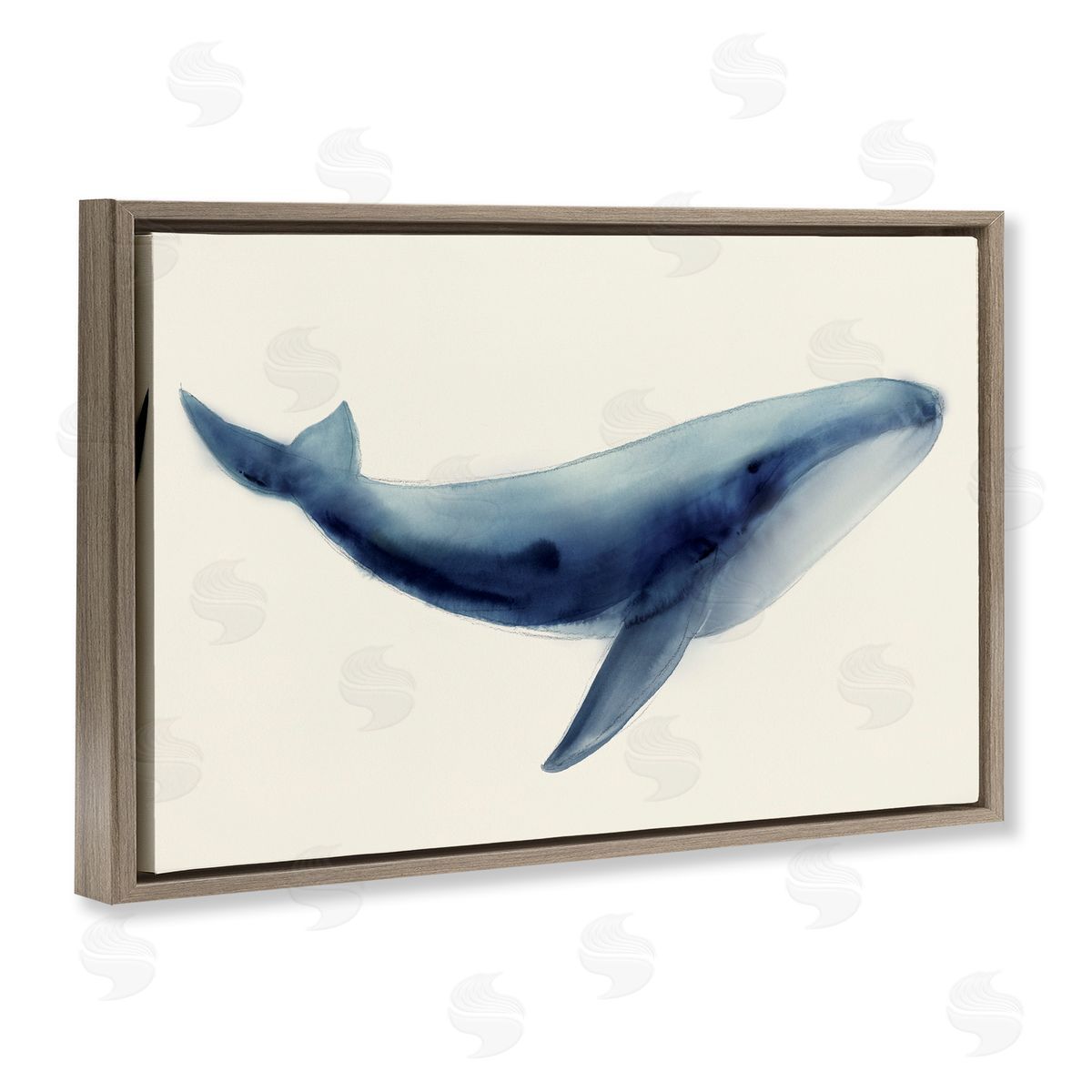 Lily K. Soft Gentle Giant Whale Canvas Wall Art Print