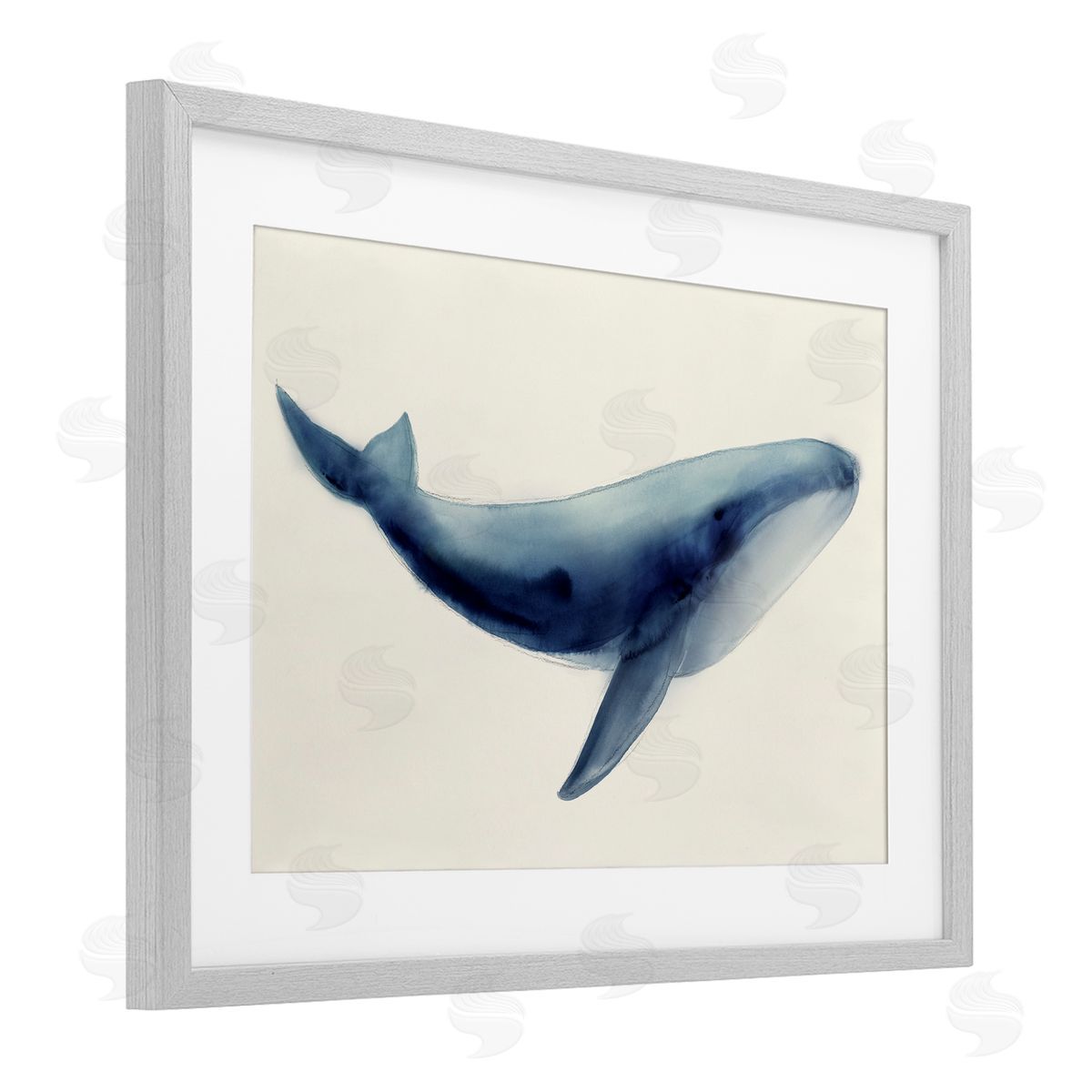 Lily K. Soft Gentle Giant Whale Canvas Wall Art Print