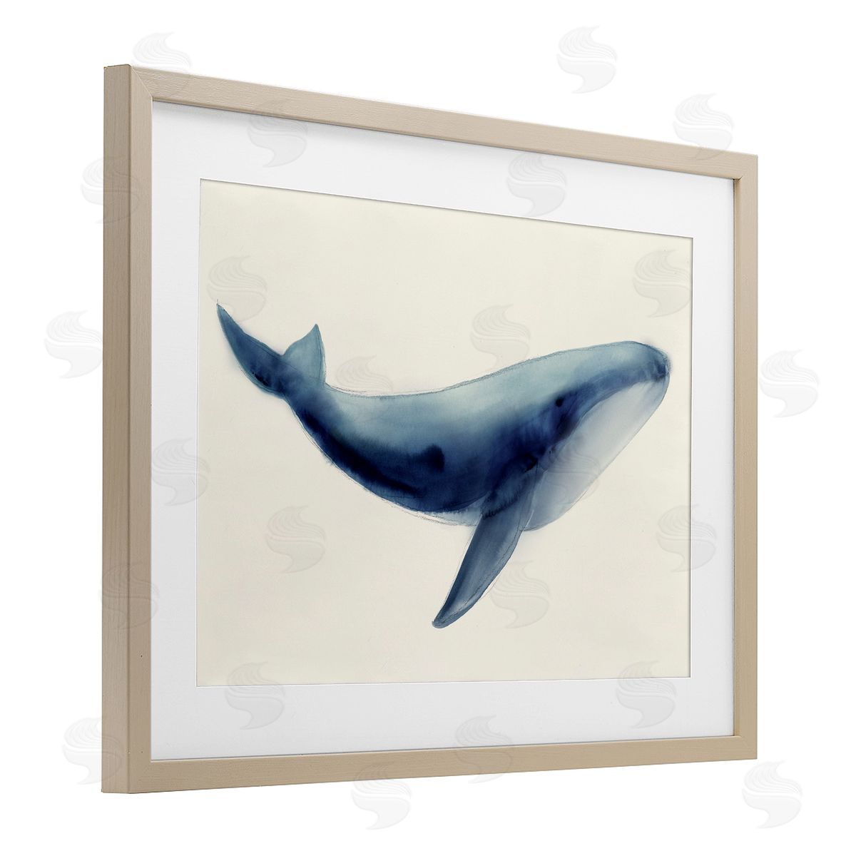 Lily K. Soft Gentle Giant Whale Canvas Wall Art Print