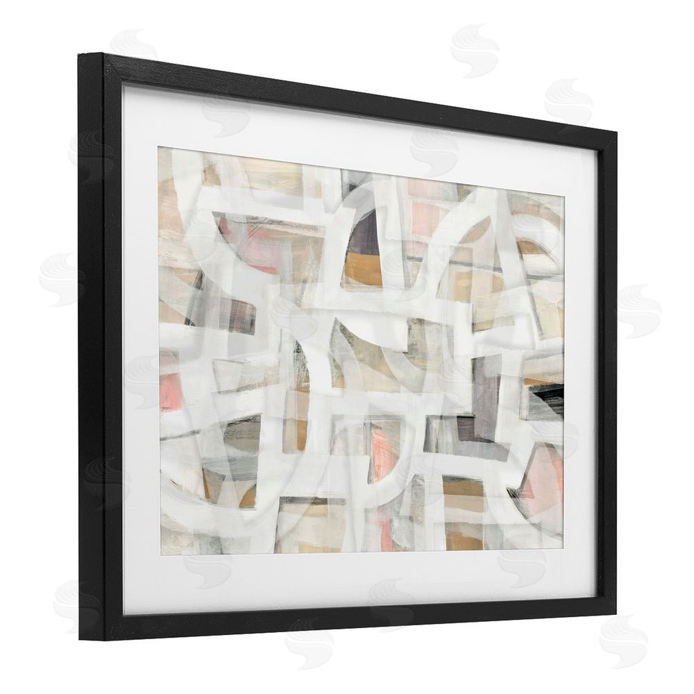 Hannah Dawson Soft Angles Abstraction Black Framed Print Under Glass Art