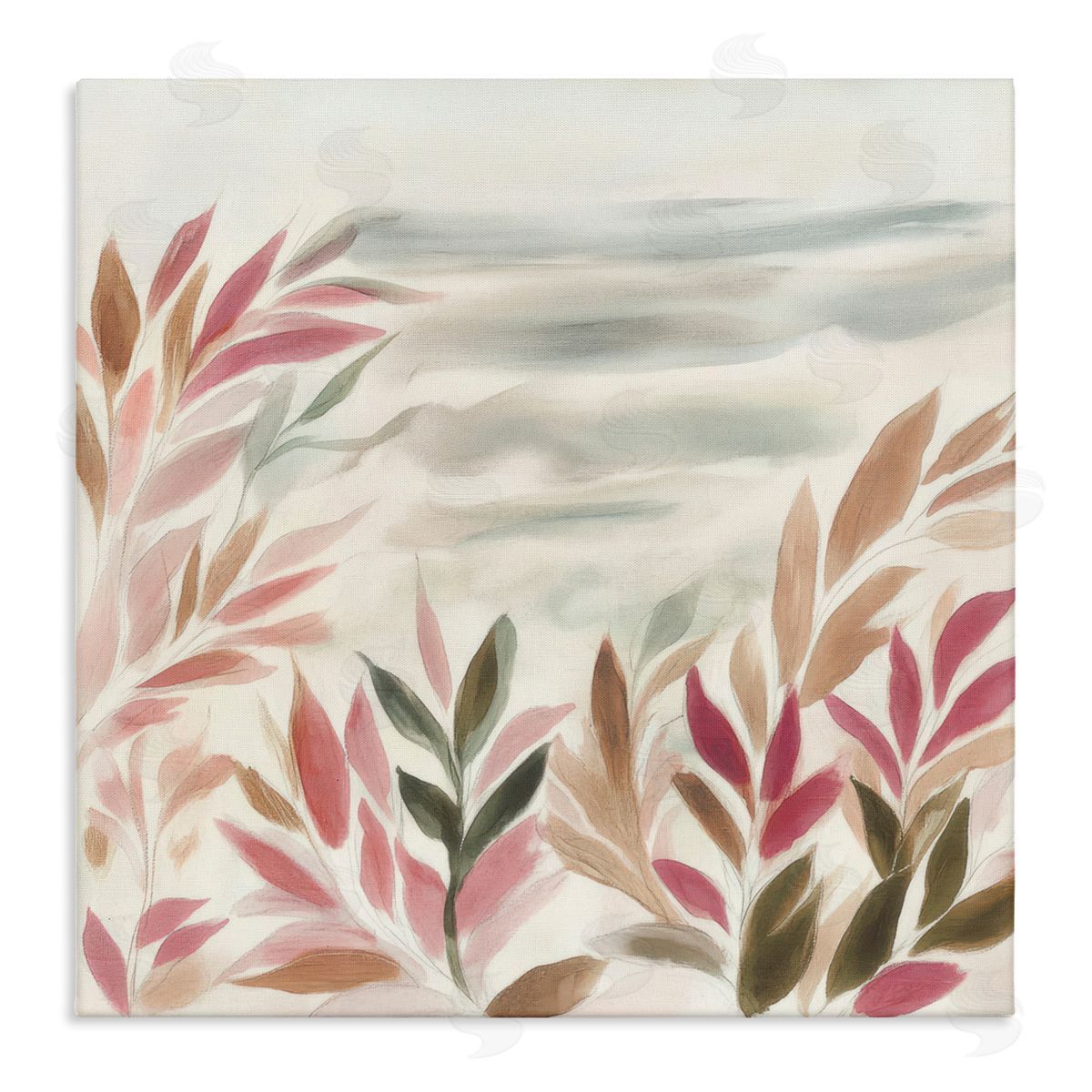 Mona Grace Muted Windblown Leaves Canvas Wall Art Print