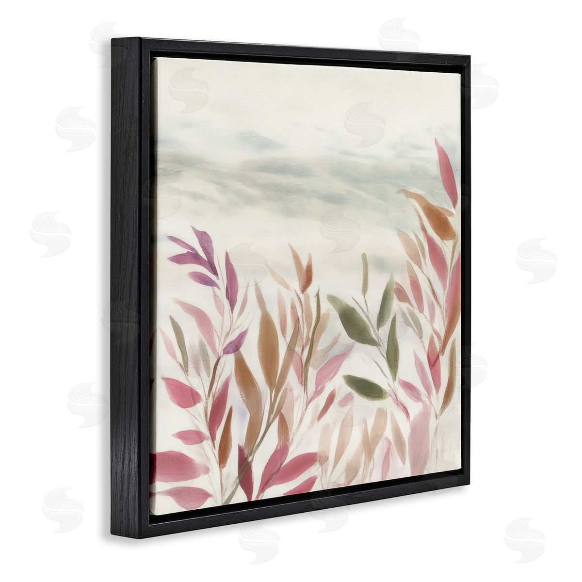 Mona Grace Gentle Earthy Windswept Leaves Canvas Wall Art Print