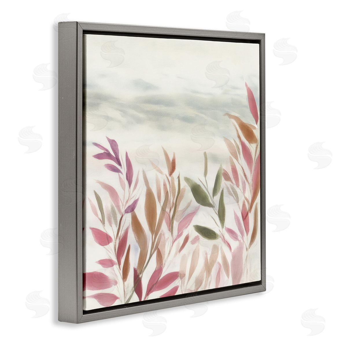 Mona Grace Gentle Earthy Windswept Leaves Canvas Wall Art Print