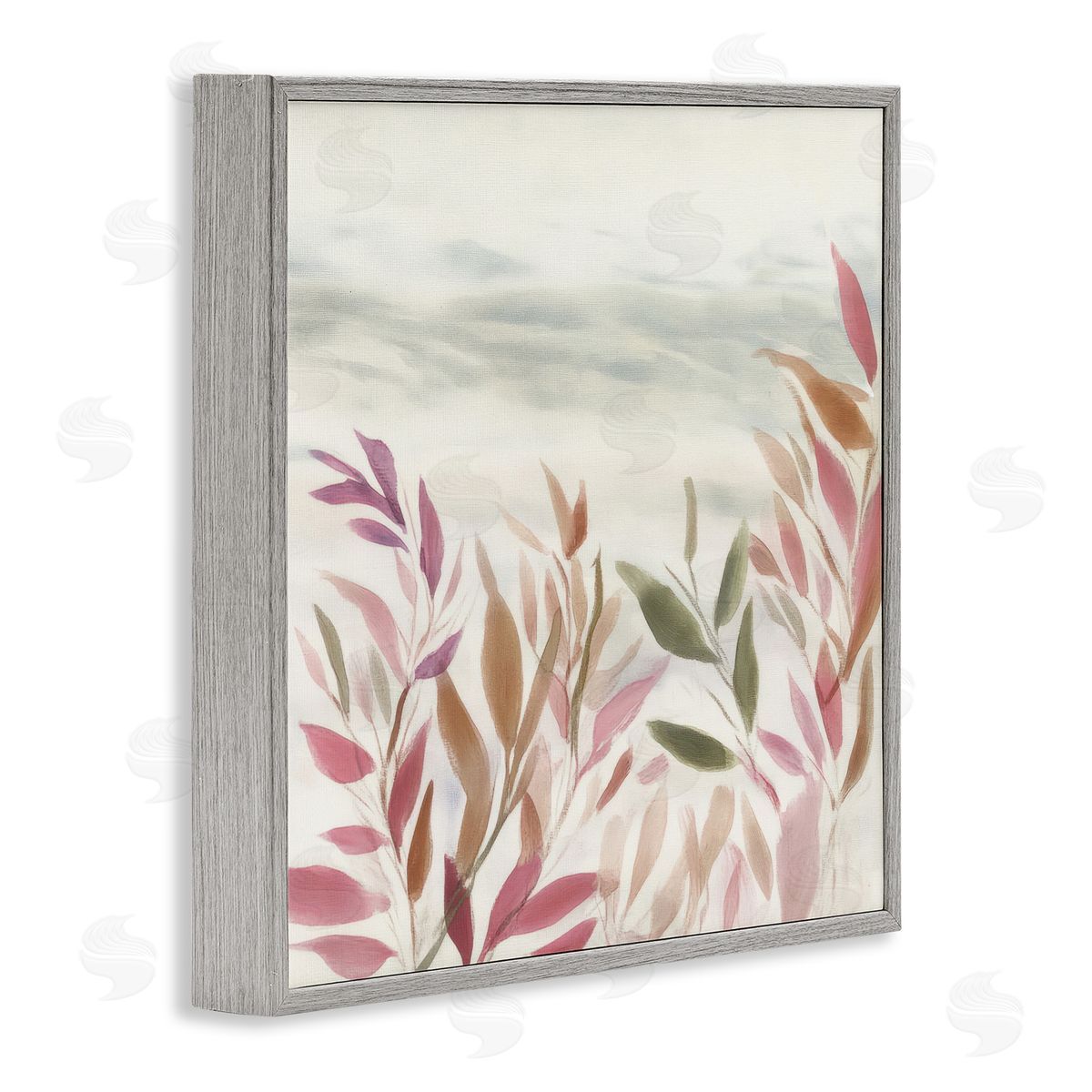 Mona Grace Gentle Earthy Windswept Leaves Canvas Wall Art Print