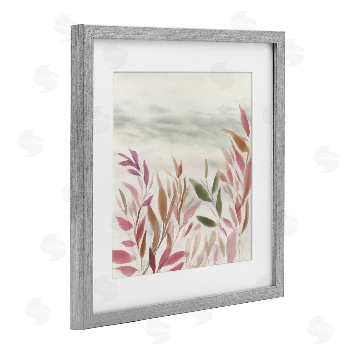 Mona Grace Gentle Earthy Windswept Leaves Canvas Wall Art Print