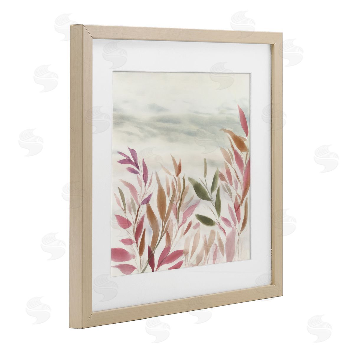 Mona Grace Gentle Earthy Windswept Leaves Canvas Wall Art Print