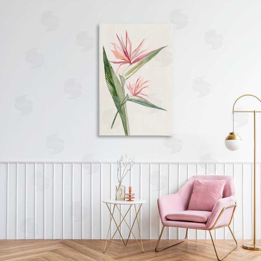 Hannah Dawson Tropical Grace Birds of Paradise Printed Wall Art in Room
