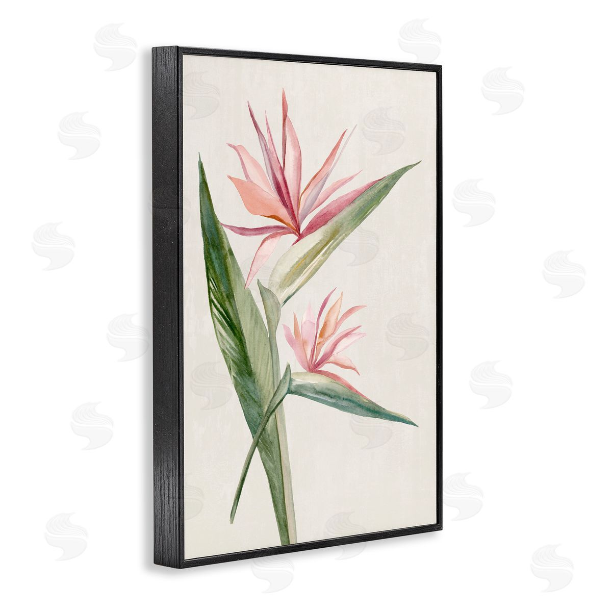 Hannah Dawson Tropical Grace Birds of Paradise Black Framed Giclee Art Print