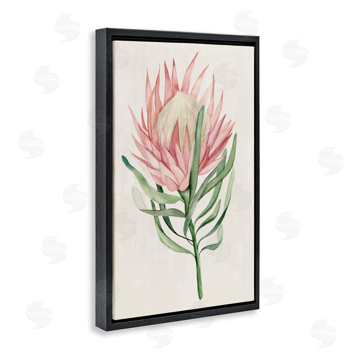 Hannah Dawson Tropical Grace Exotic Flower Black Floating Frame Canvas Wall Art Print