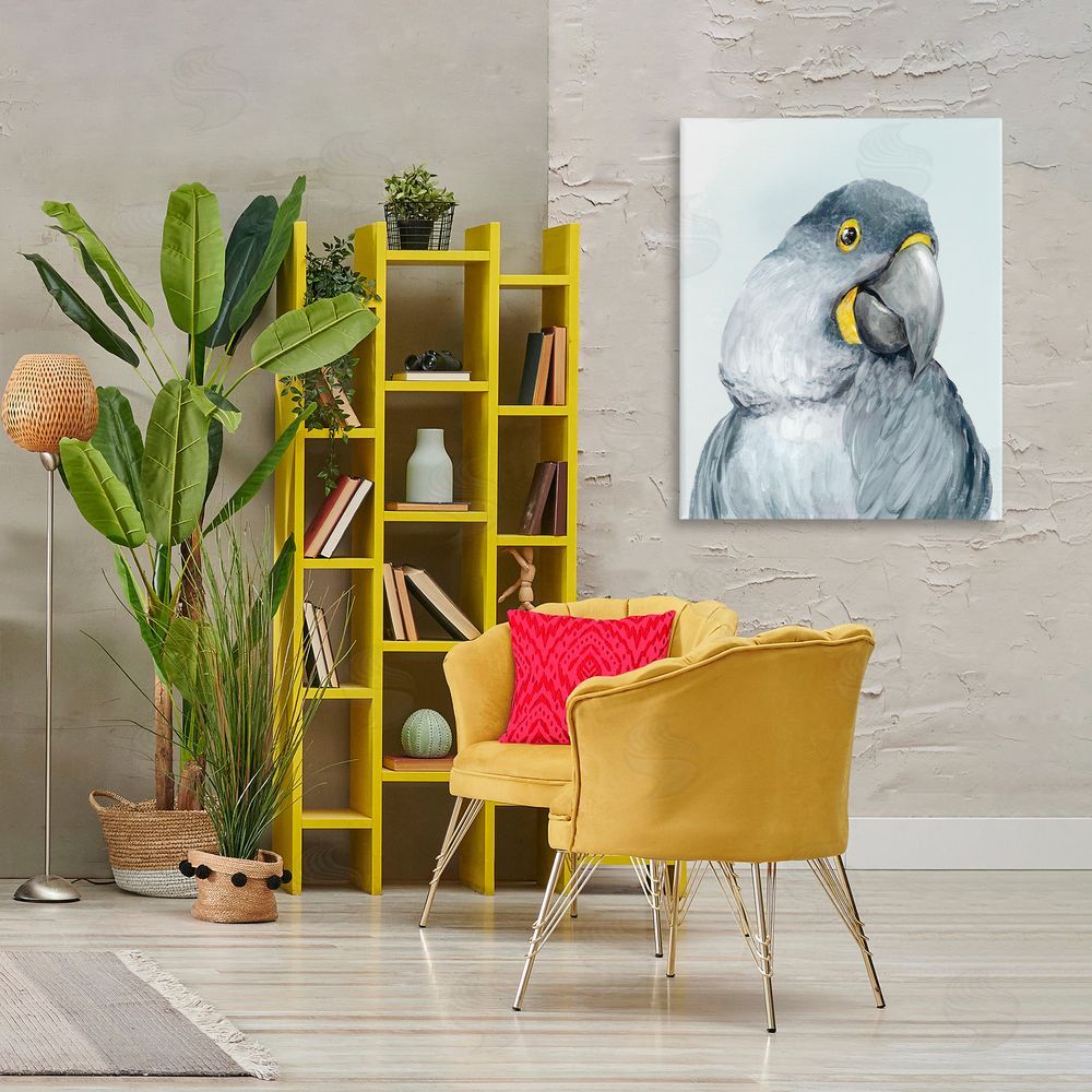 Hannah Dawson Vivid Plumage Parrot Printed Wall Art in Room