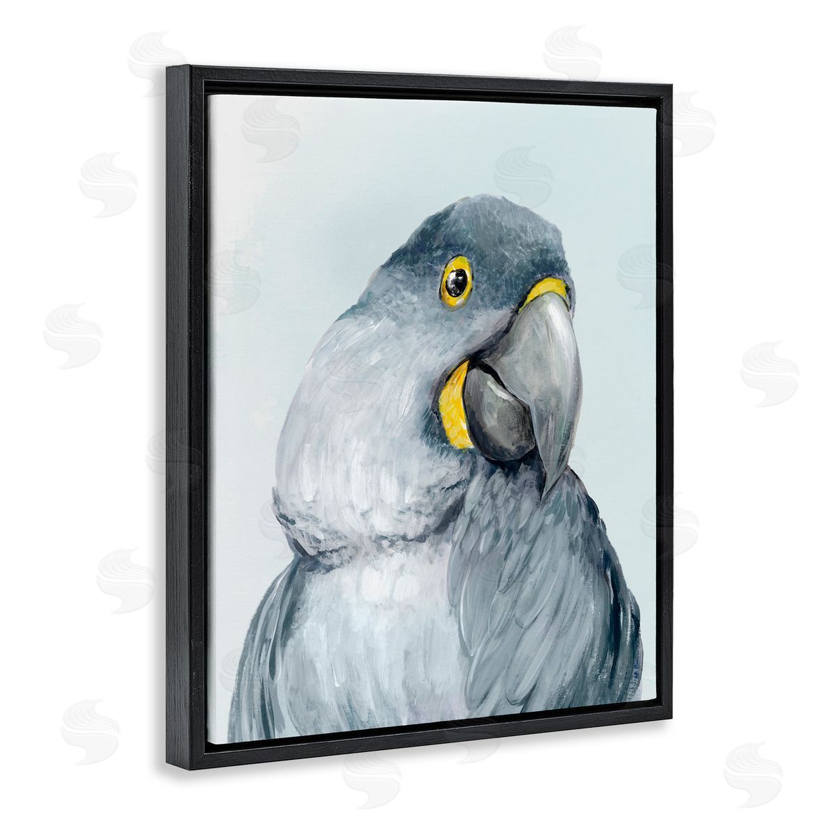 Hannah Dawson Vivid Plumage Parrot Black Floating Frame Canvas Wall Art Print