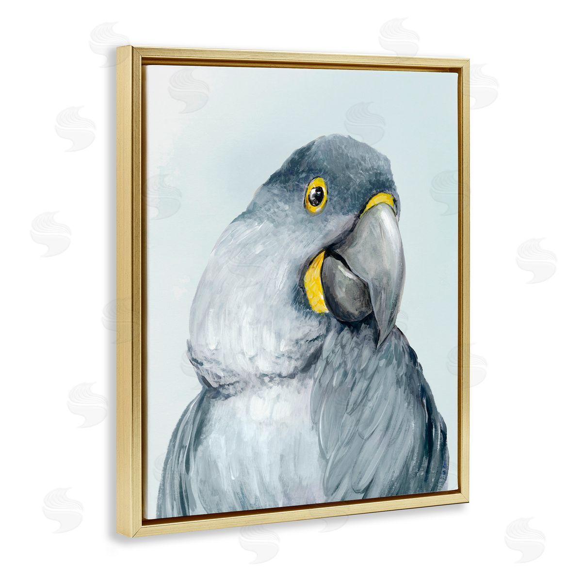 Hannah Dawson Vivid Plumage Parrot Gold Floating Frame Canvas Art Print