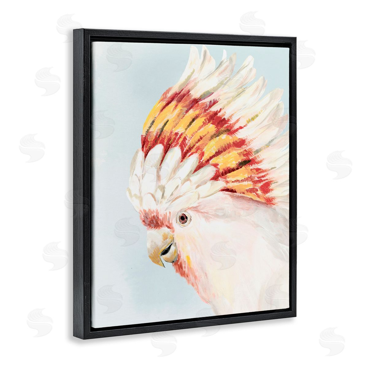 Hannah Dawson Vivid Plumage Cockatoo Black Floating Frame Canvas Wall Art Print