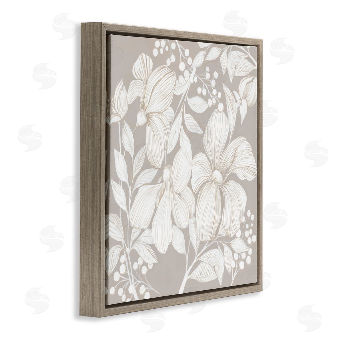 Hannah Dawson Botanical Symphony Neutrals Brown Floating Frame Canvas Art Print