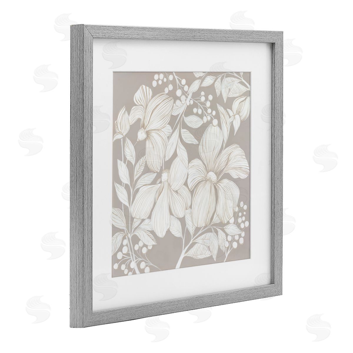Hannah Dawson Botanical Symphony Neutrals Gray Framed Print Under Glass Art