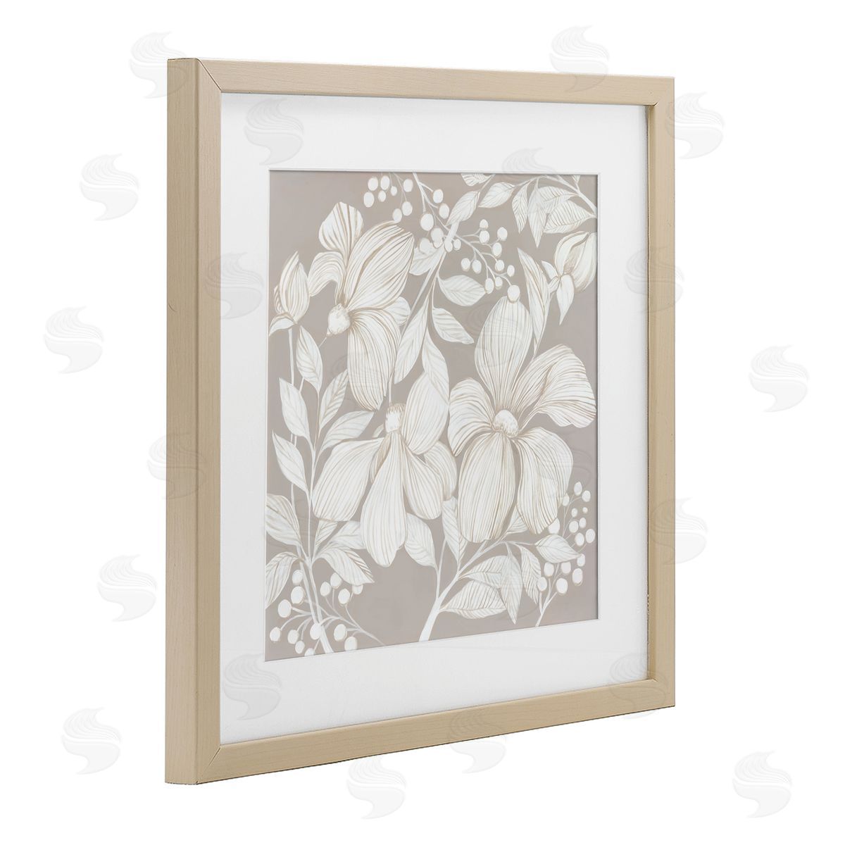 Hannah Dawson Botanical Symphony Neutrals Birch Framed Print Under Glass Art