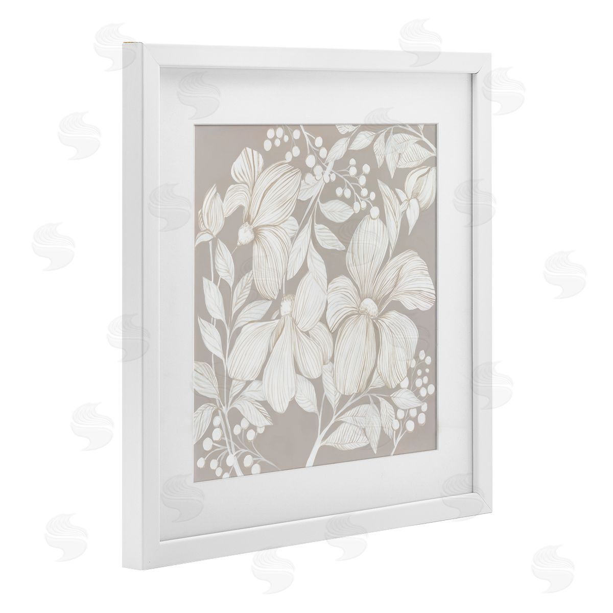 Hannah Dawson Botanical Symphony Neutrals White Framed Print Under Glass Art