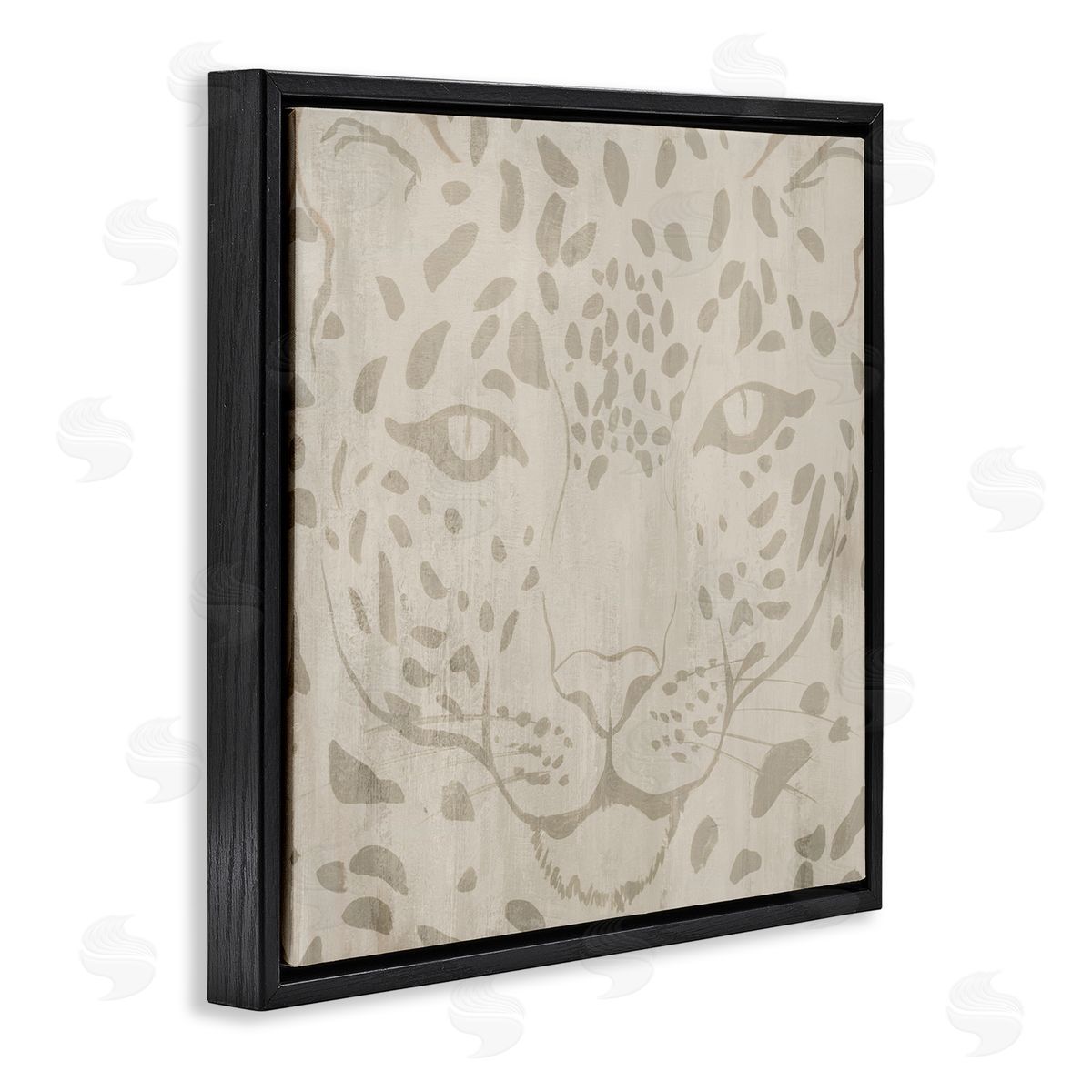 Hannah Dawson Majestic Jaguar Face Black Floating Frame Canvas Wall Art Print