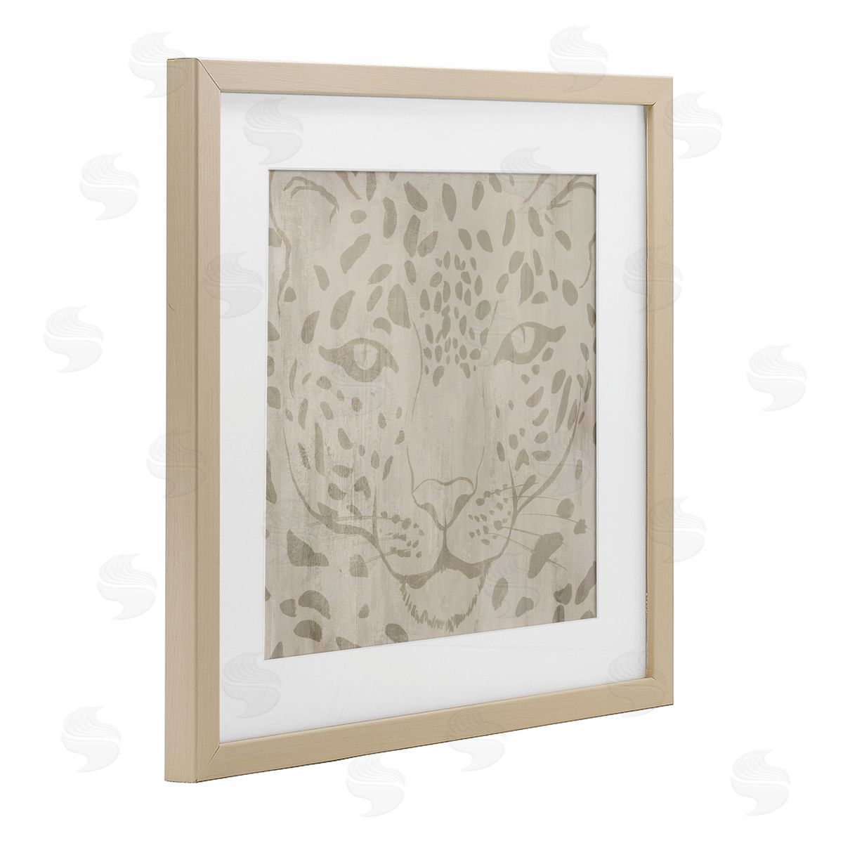 Hannah Dawson Majestic Jaguar Face Birch Framed Print Under Glass Art