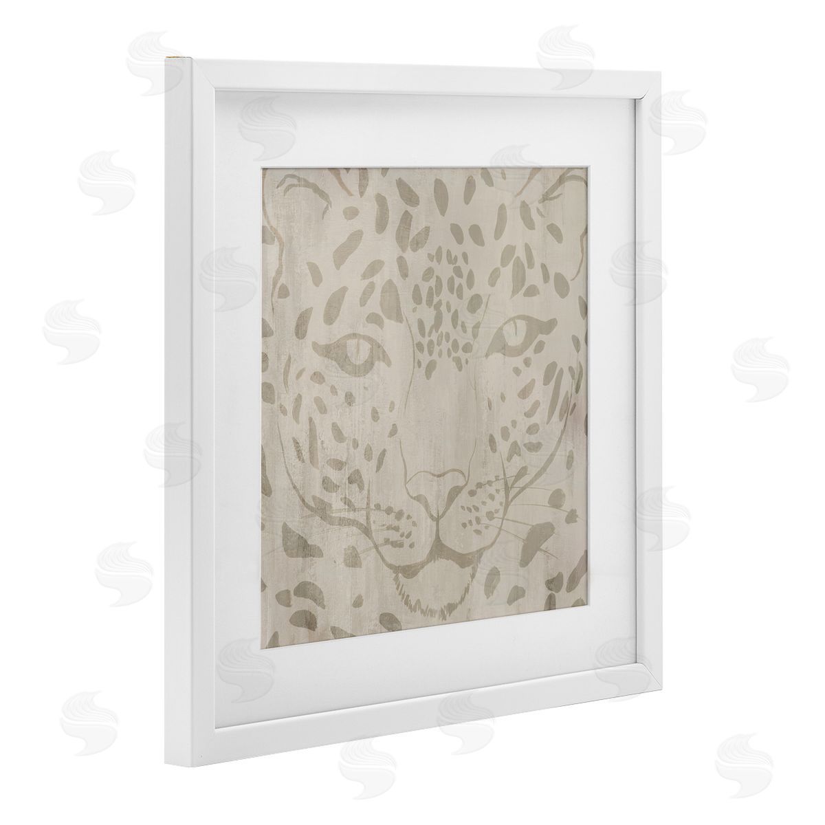 Hannah Dawson Majestic Jaguar Face White Framed Print Under Glass Art