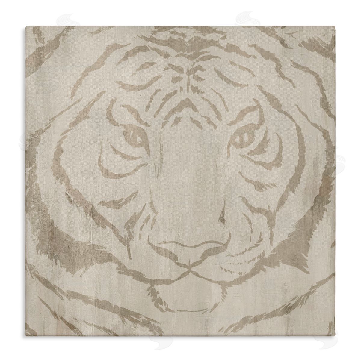 Hannah Dawson Neutral Majestic Tiger Canvas Wall Art Print
