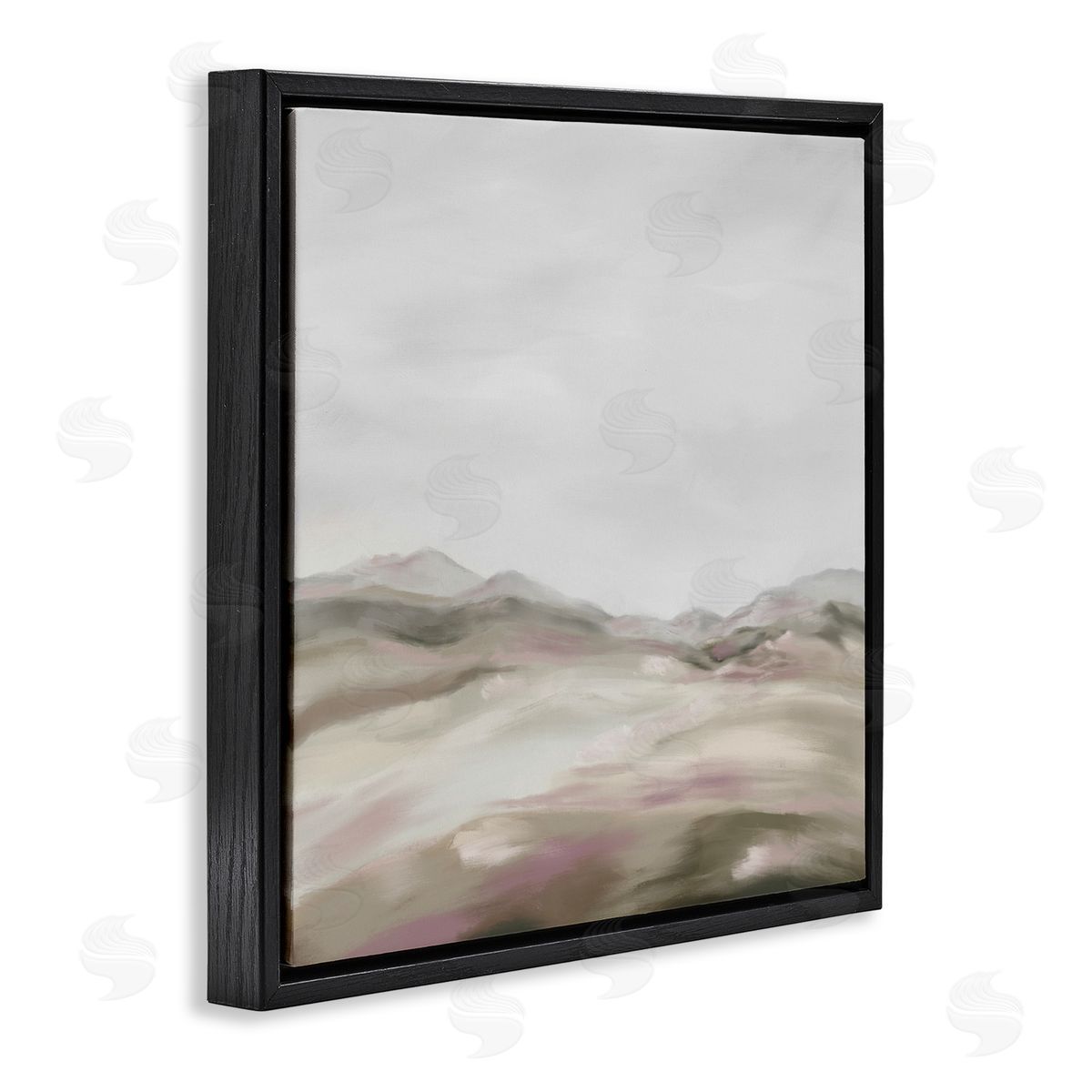 J:L Design The Vantage Point Landscape Black Floating Frame Canvas Wall Art Print