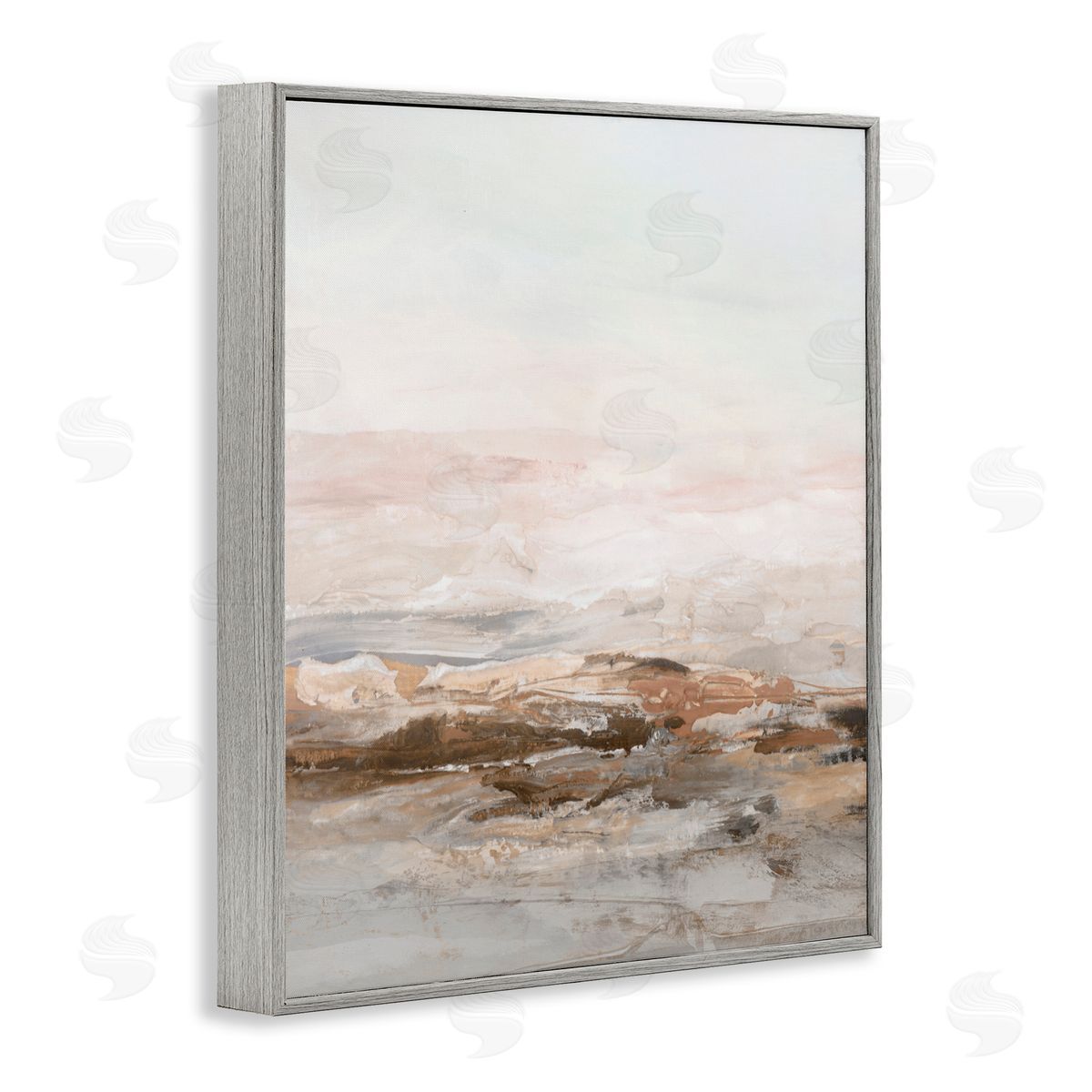 Hazel J. Muted Horizon in Neutrals Gray Framed Giclee Art Print