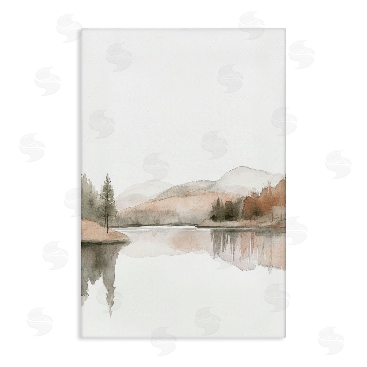 Mona Grace Softly Flowing Watercolor Seascape Canvas Wall Art Print