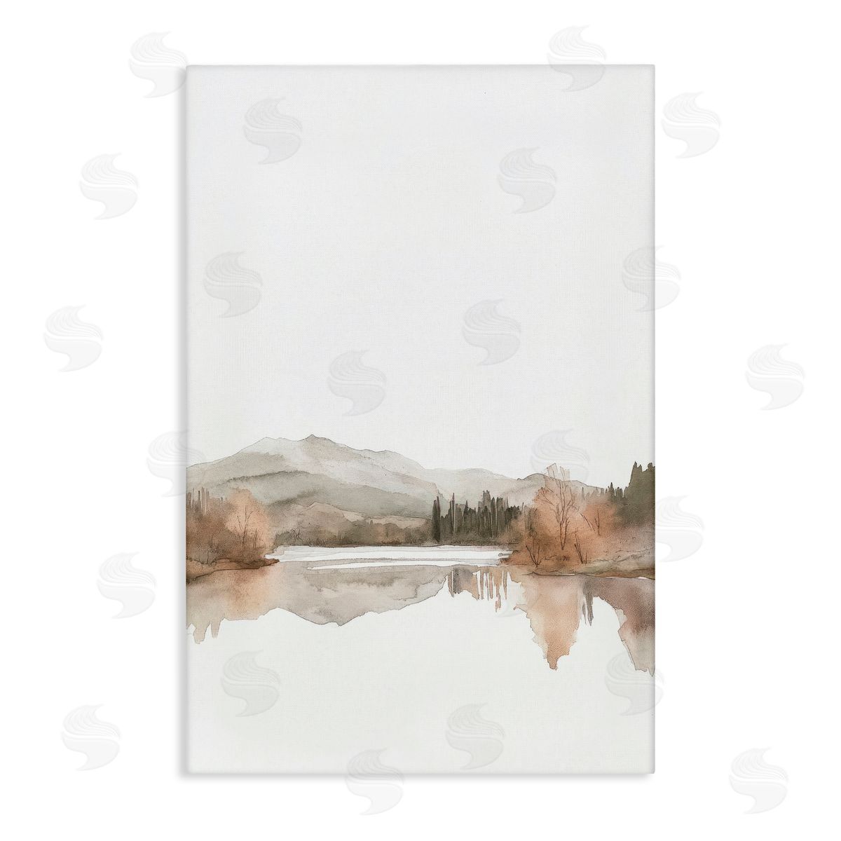 Mona Grace Muted Soft Flowing Lake Canvas Wall Art Print