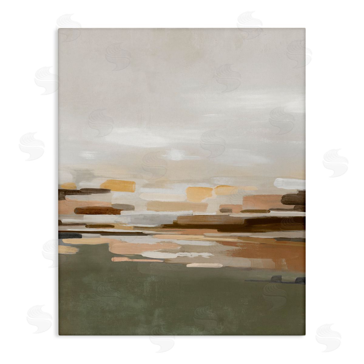 Emma Peal Unusual With Green Abstraction Canvas Wall Art Print