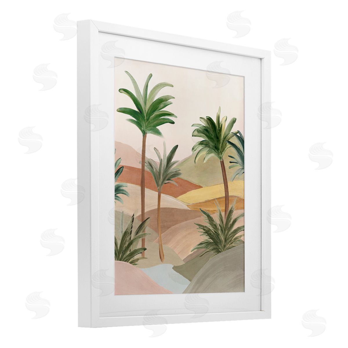 Ian C. Desert Oasis Palms Canvas Wall Art Print