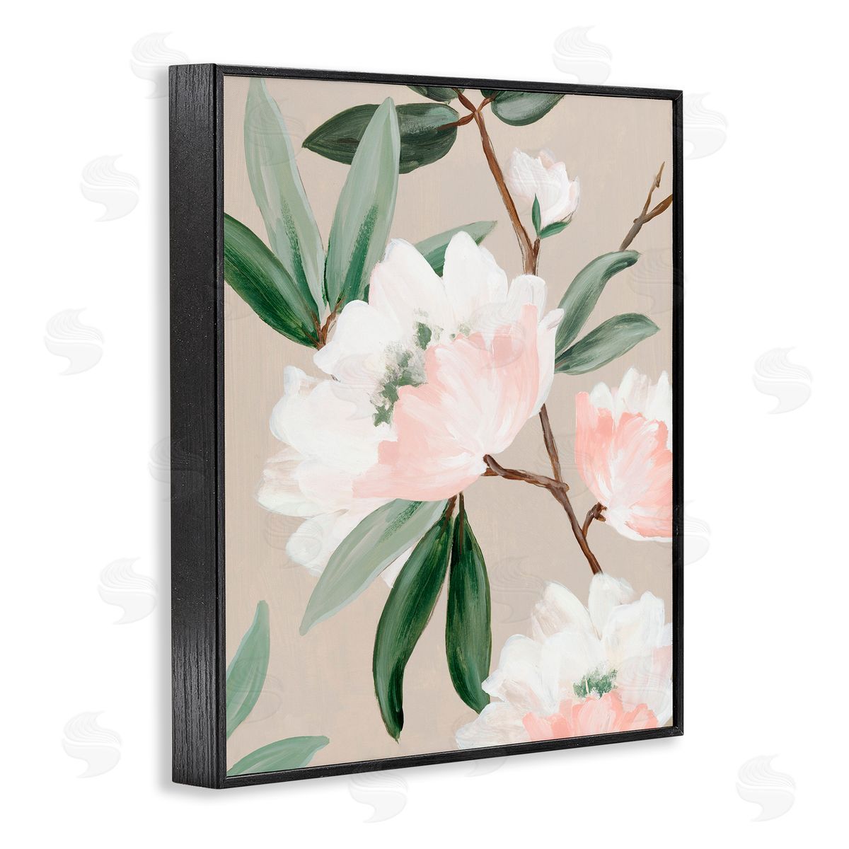 Alex Black Rose Elegance Foliage Canvas Wall Art Print