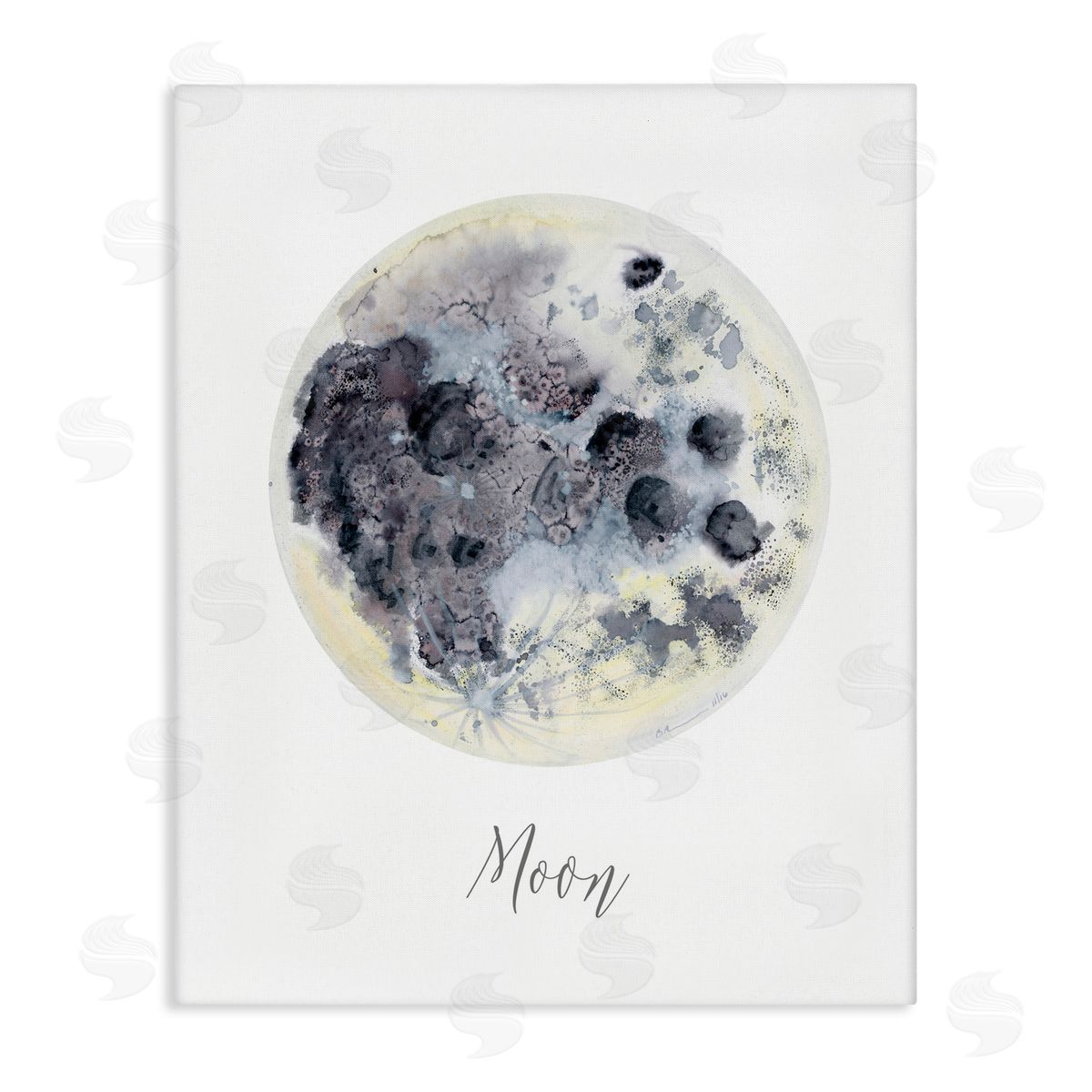 Brett Blumenthal Dappled Watercolor Moon Canvas Wall Art Print
